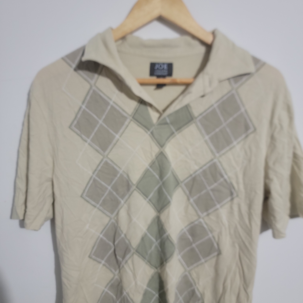 Joseph Abboud Beige Argyle Polo Shirt